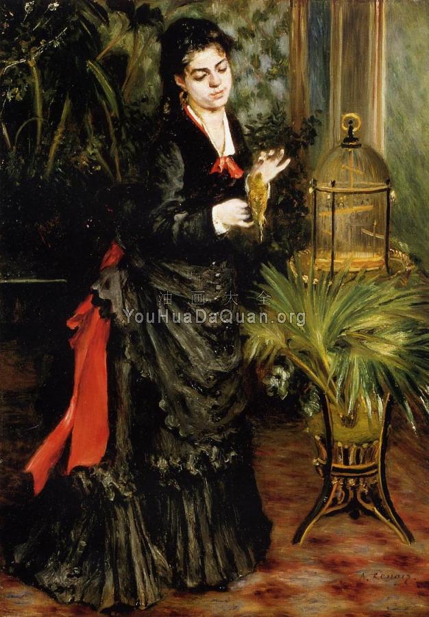 Woman with a Parrot, Henriette Darras - 皮埃尔·奥古斯特·雷诺阿